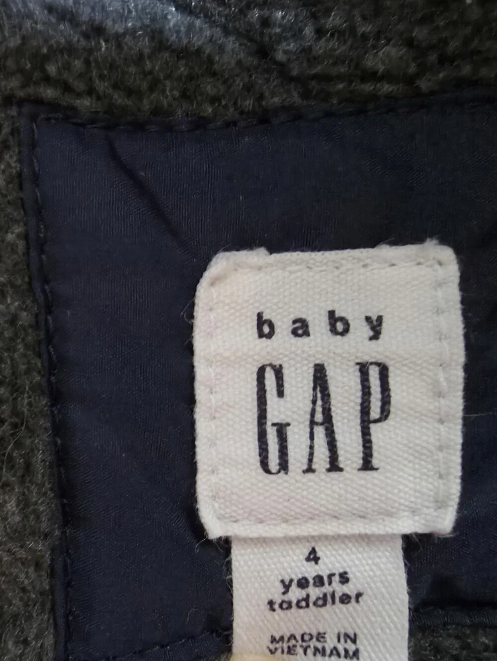 Baby GAP Quilted Navy Button Up Jacket Size 4